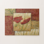 Blumengemälde mit sichtbarem Pinselstrich Puzzle<br><div class="desc">Die Pinselstriche sind in diesem Blumengemälde von Chariklia Zarris sichtbar. Zwei rote Blume sitzen in der Mitte des Stückes mit Gras unten und ein paar Blätter oben schwebend. Eine skurrile Szene,  die ein großartiges Geschenk machen würde!</div>