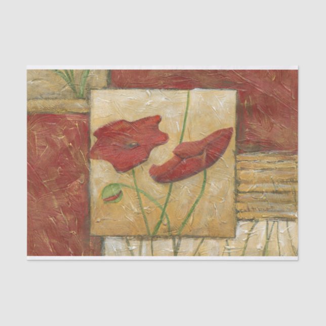 Blumengemälde mit sichtbarem Pinselstrich Seidenpapier (Vorderseite)