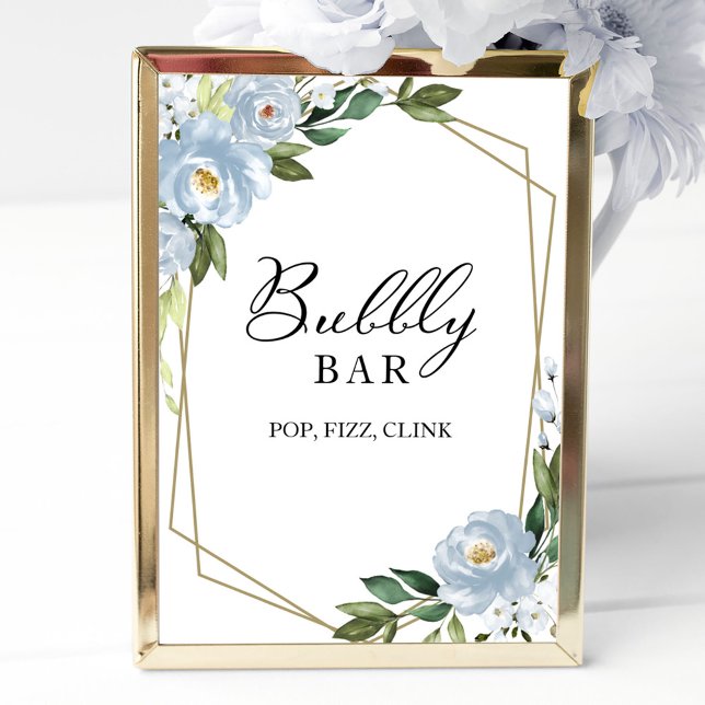 Blumengeometrie-Bubbly-Bar-Pop Fizz Clink-Zeichen Poster (Von Creator hochgeladen)