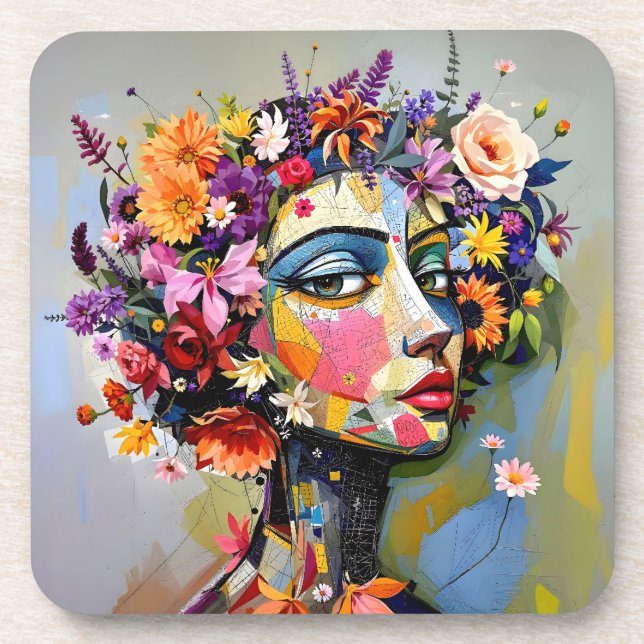 "Blumengeometrie" - Ein botanisches Portrait Getränkeuntersetzer (Vorderseite)