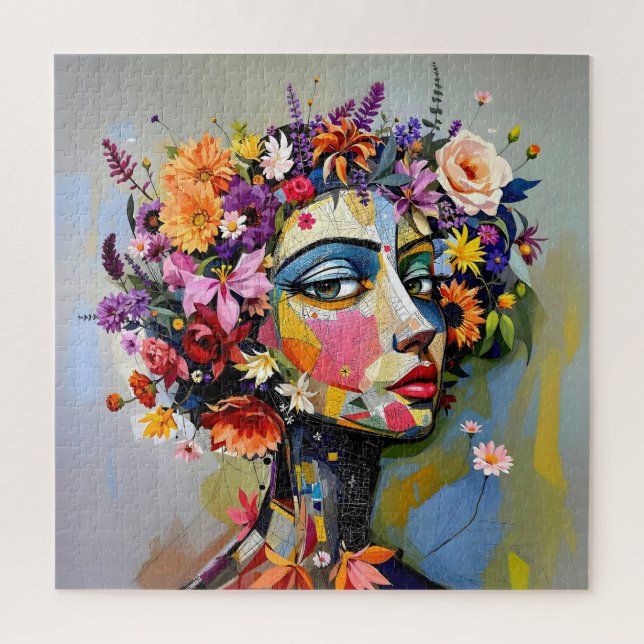 "Blumengeometrie" - Ein botanisches Portrait Puzzle (Vertikal)