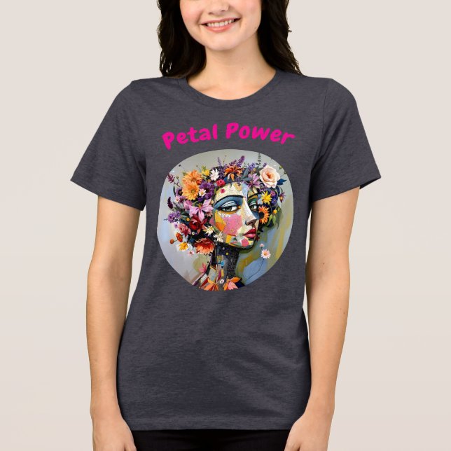 "Blumengeometrie" - Ein botanisches Portrait Tri-Blend Shirt (Vorderseite)
