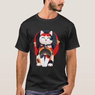 Blumengeometrie Katzenliebhaber japanische Kunst s T-Shirt