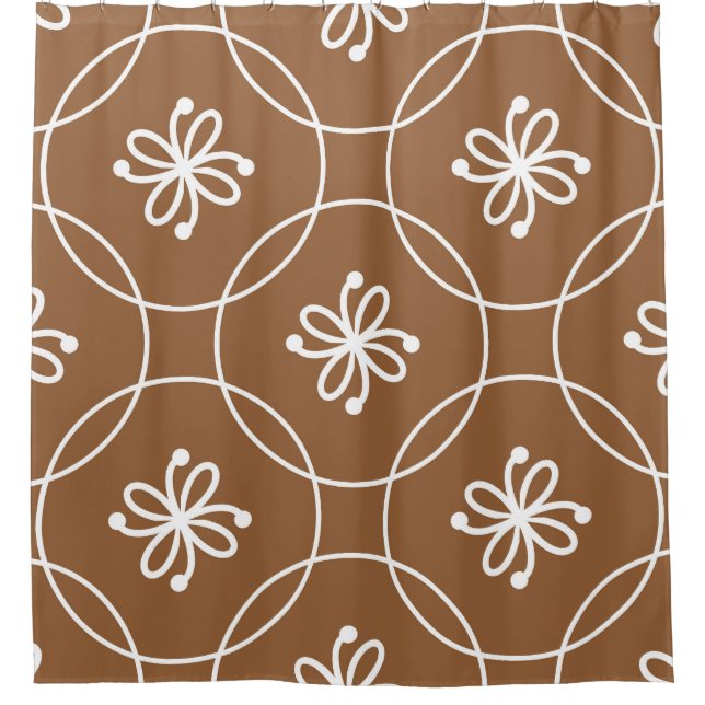 Blumengeometrie: Vintages Kunstmuster. Duschvorhang (Vorderseite)