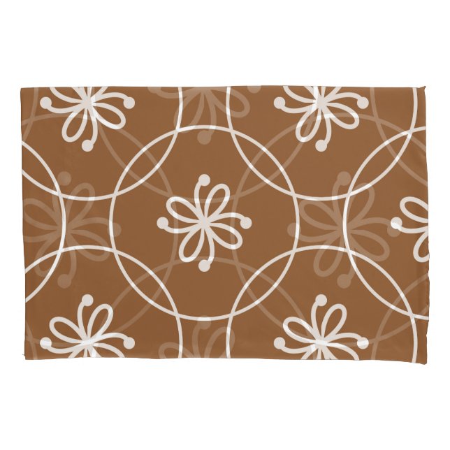 Blumengeometrie: Vintages Kunstmuster. Kissenbezug (Vorderseite)