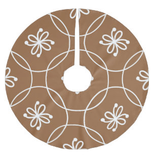 Blumengeometrie: Vintages Kunstmuster. Polyester Weihnachtsbaumdecke