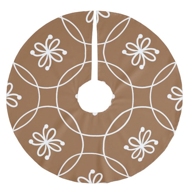 Blumengeometrie: Vintages Kunstmuster. Polyester Weihnachtsbaumdecke (Vorderseite)