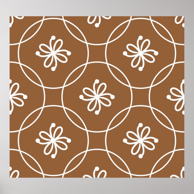 Blumengeometrie: Vintages Kunstmuster. Poster (Vorne)