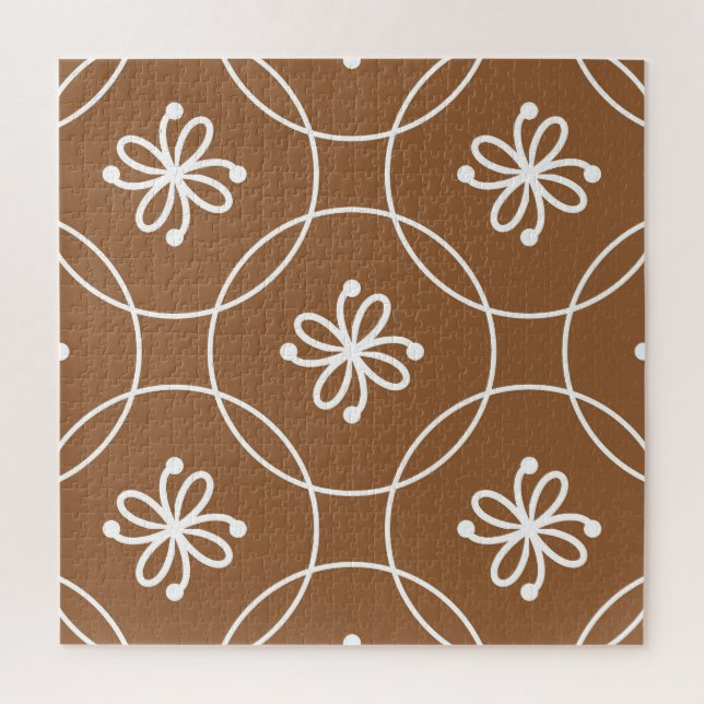 Blumengeometrie: Vintages Kunstmuster. Puzzle (Vertikal)