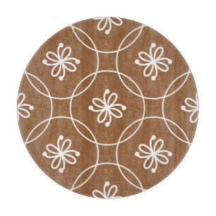 Blumengeometrie: Vintages Kunstmuster. Schneidebrett