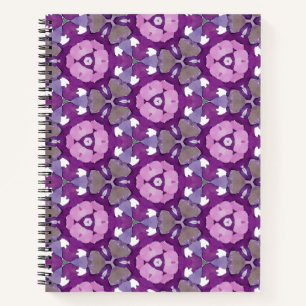 Blumengeometrisches Notebook - Lila und rosa Notizbuch