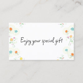 Blumengeschäft Geschenkgutschein Karte