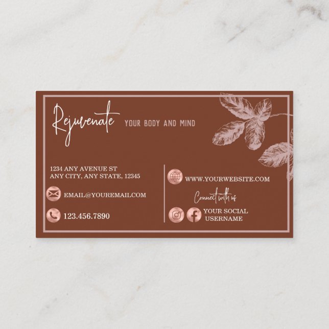 Blumengeschäft | Terracotta Business Card Visitenkarte (Rückseite)