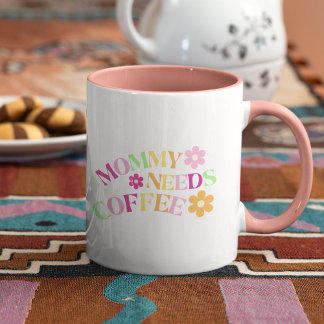 Blumengeschenk für Junge Mütter Mami braucht Kaffe Zweifarbige Tasse