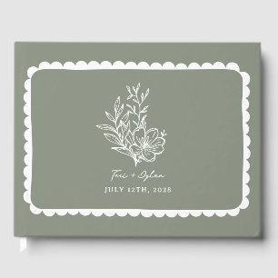 Blumengeschirr Grüne Bouquet-Hochzeit Gästebuch