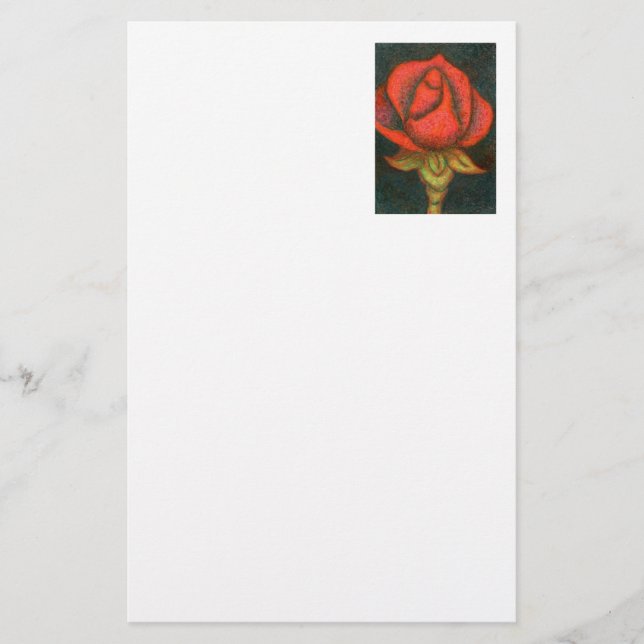 Blumengeschirr "Rosenknospe" Briefpapier (Vorderseite)