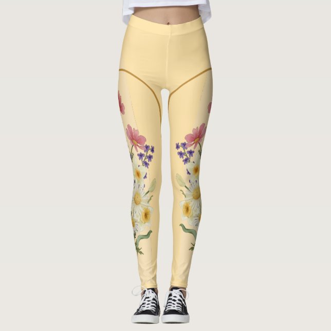 Blumengeschmack: Blühen in Harmonie Leggings (Vorderseite)
