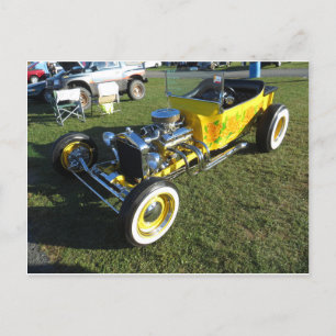 Blumengeschmückter Hot Rod Postkarte
