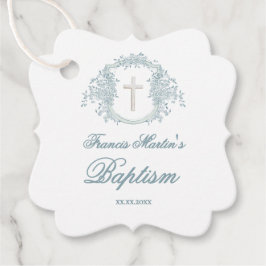 blumengeschmücktes Wappen | Taufe Geschenkanhänger