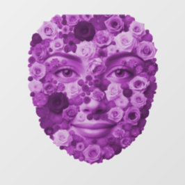 Blumengesicht Lila (auch WC-Deckel zum aufkleben) Fensteraufkleber