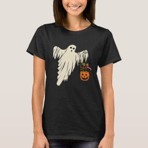 Blumengespenst Süßer Halloween-Kürbis Blumengespe T-Shirt