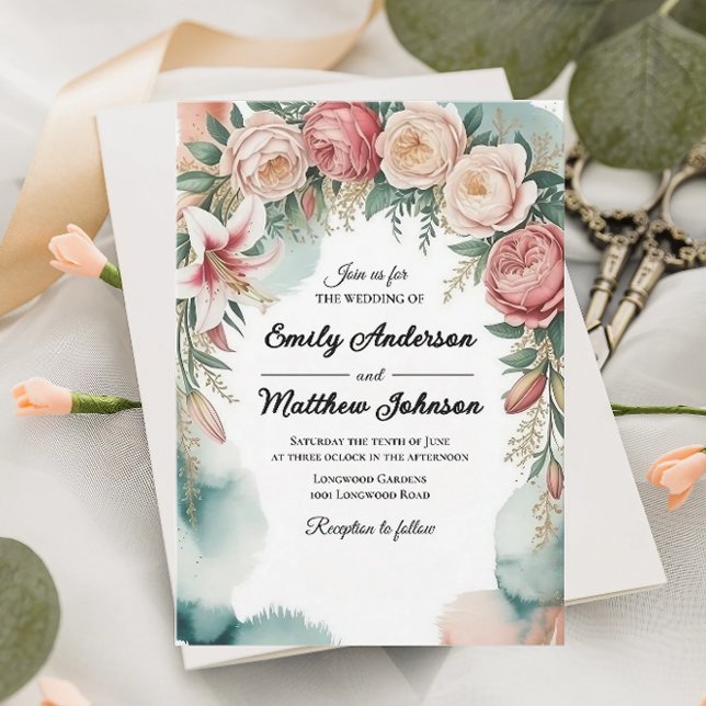 Blumengestalter-Designer zum Hochzeitsempfang Einladung (Von Creator hochgeladen)