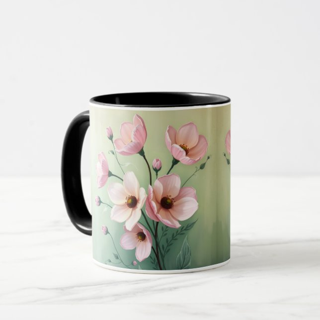 Blumengestaltete Kaffeetasse (Vorderseite Links)
