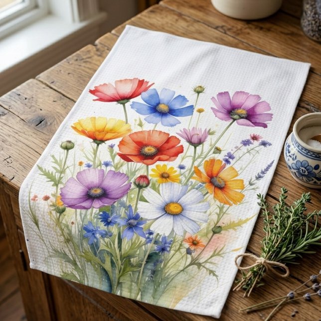Blumengestaltete Teetücher, Wildblumen Geschirrtuc Geschirrtuch (Von Creator hochgeladen)