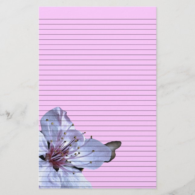 Blumengestationierung - fakultative Linien Briefpapier (Vorderseite)