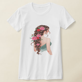 Blumengestelle und Rose Grafischer T - Shirt