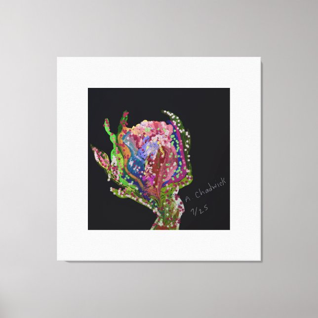 Blumengestreichte Canvas Print Art Leinwanddruck (Vorderseite)