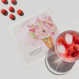 Blumengewässer Eiscreme Brautparty Serviette