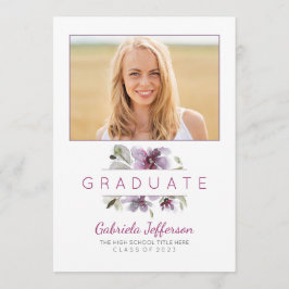 Blumengewässer - Foto Graduation Party Einladung