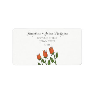 Blumengewässer Frühling Tulips Weißer Rauch Elegan Adressaufkleber