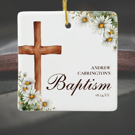 Blumengewässer-Kreuztaufe Keramikornament