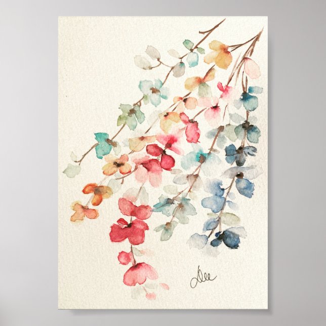 Blumengewässer Premium Leinwand Poster (12x18) (Vorne)