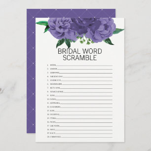 Blumengewebe Brautparty Word Scramble Game Einladung