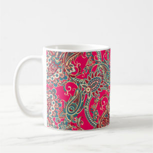 Blumengewebe mit Paisleyverzierung nahtlos Kaffeetasse