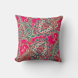 Blumengewebe mit Paisleyverzierung nahtlos Kissen
