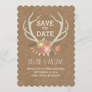 BLUMENgeweihe %PIPE% RUSTIKAL SAVE THE DATE