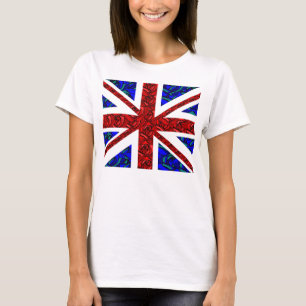 BlumenGewerkschafts-Jack, cooles unionjack, trendy T-Shirt
