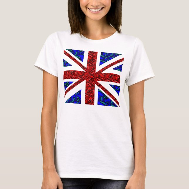 BlumenGewerkschafts-Jack, cooles unionjack, trendy T-Shirt (Vorderseite)