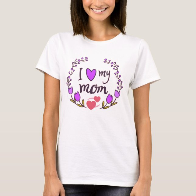 Blumengewinde Muttertagsgrafik T-Shirt (Vorderseite)