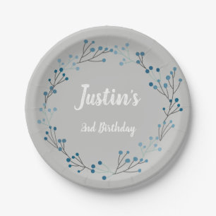 Blumengewinde Vintage Geburtstag Papier Teller
