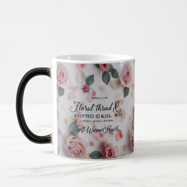 Blumengewindefarben wechselnde Tasse | Sanfte rosa (Links)