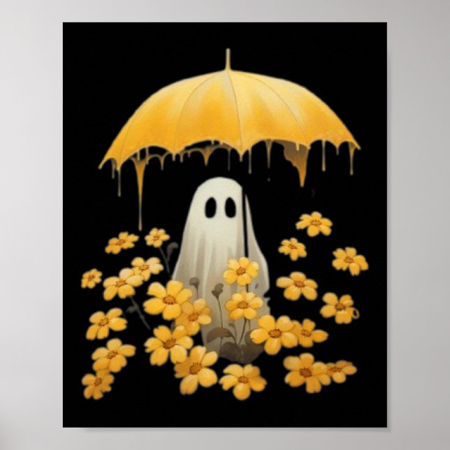 Blumenghost-Geist im waldgotischen Poster (Vorne)