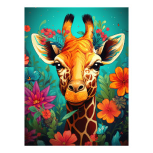 Blumengiraffe Portrait-9319 Fotodruck
