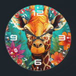 Blumengiraffe Portrait-9319 Große Wanduhr<br><div class="desc">Blumengiraffe Portrait-9319</div>