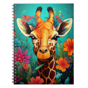 Blumengiraffe Portrait-9319 Notizblock