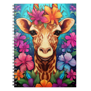 Blumengiraffe Portrait-9322 Notizblock